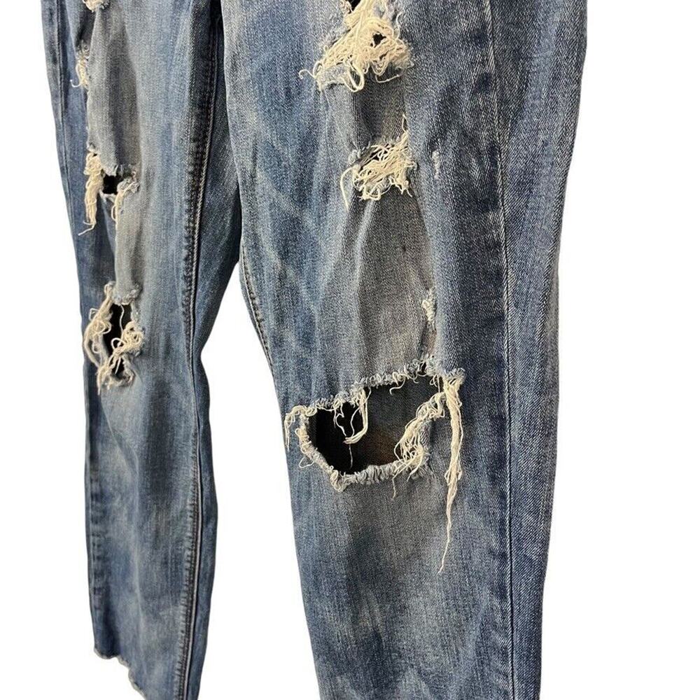 American Eagle Tomgirl Tom Girl Womens Distressed Mid Rise Stretch Jeans sz 14 - Picture 9 of 16